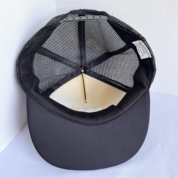 Vintage 80s Canada Geese Embroidered Black Gold Snapback Mesh Trucker Hat Cap - Picture 8 of 10